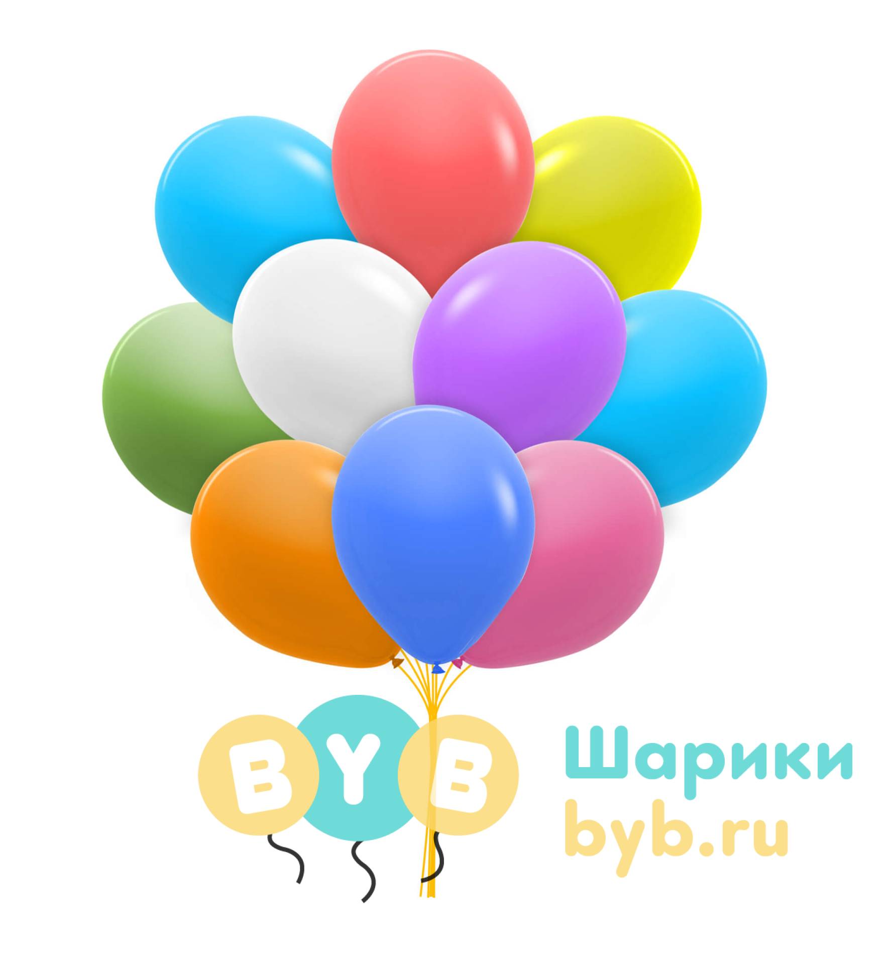 Облако шаров ассорти пастельных тонов