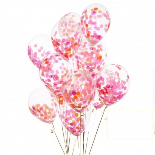 Облако шаров с конфетти "Фламинго"