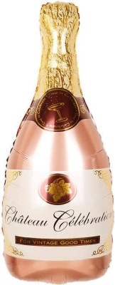 Шар фольгированный "Бутылка Шампанское, Розовое Золото"
