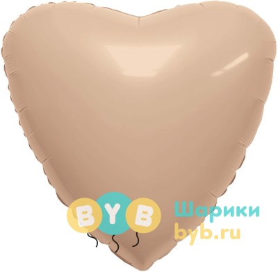 Шар фольгированный сердце, румяна сатин