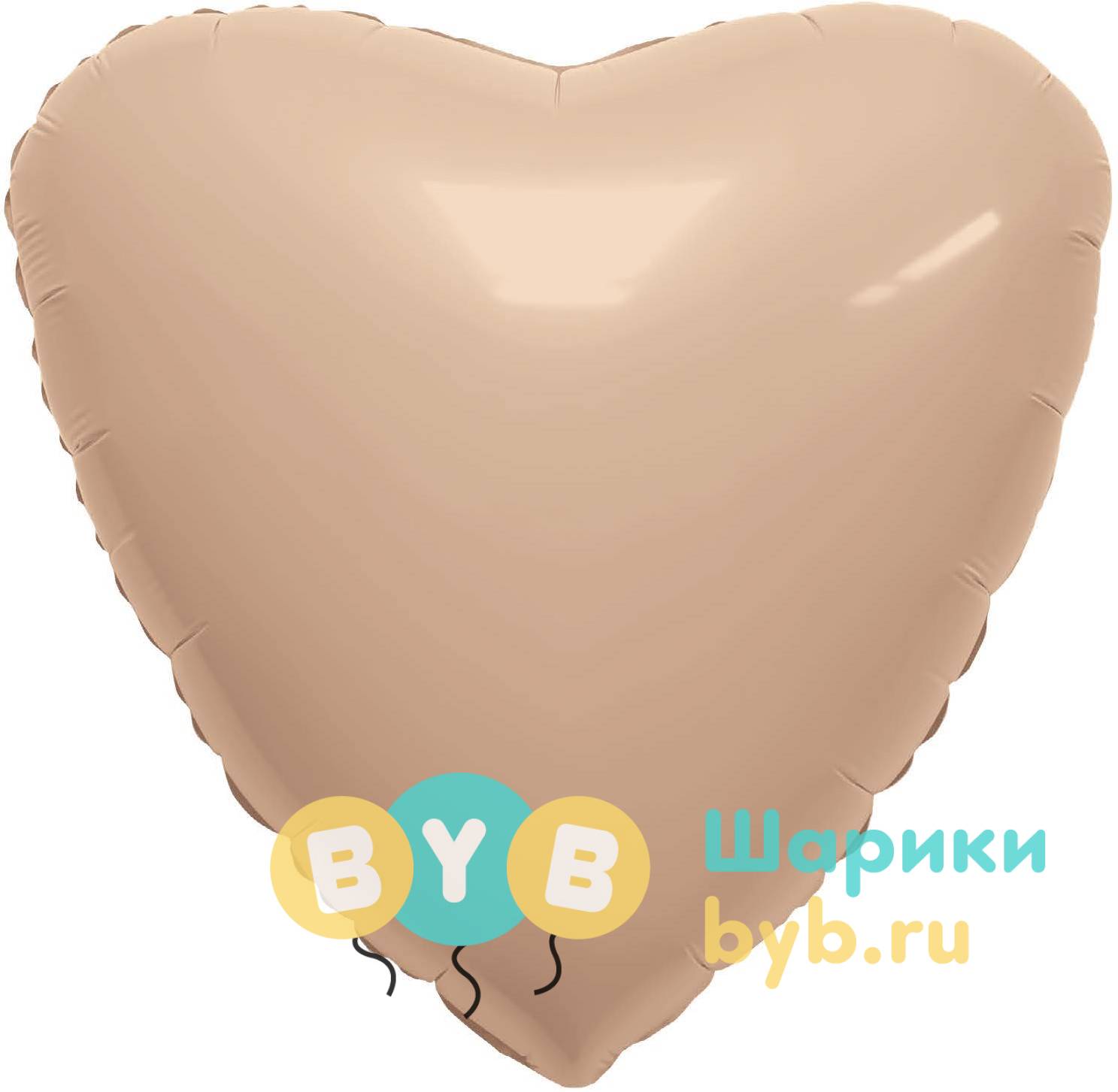 Шар фольгированный сердце, румяна сатин