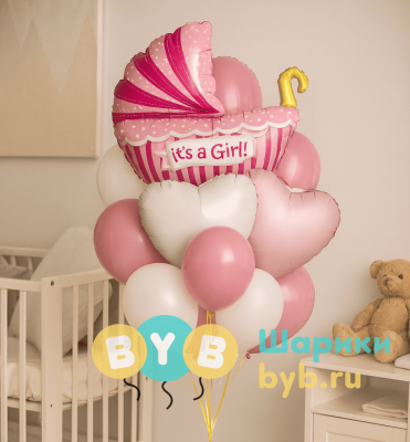 Шары в роддом для девочки 1766-2620