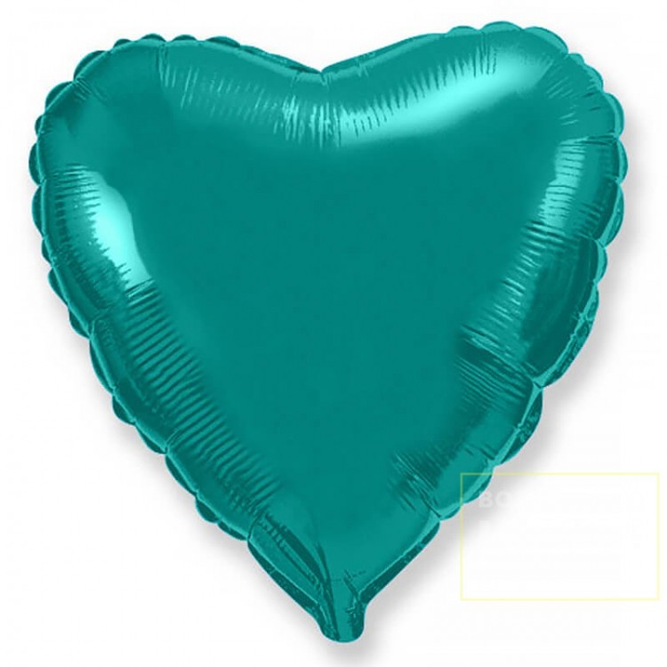 Шар фольгированный бирюзовое сердце 46 см