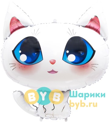 Шар фольгированный "Котенок, Белый"