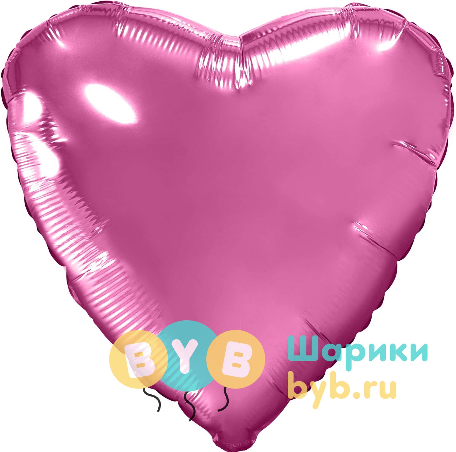 Шар фольгированный сердце, розовый пион
