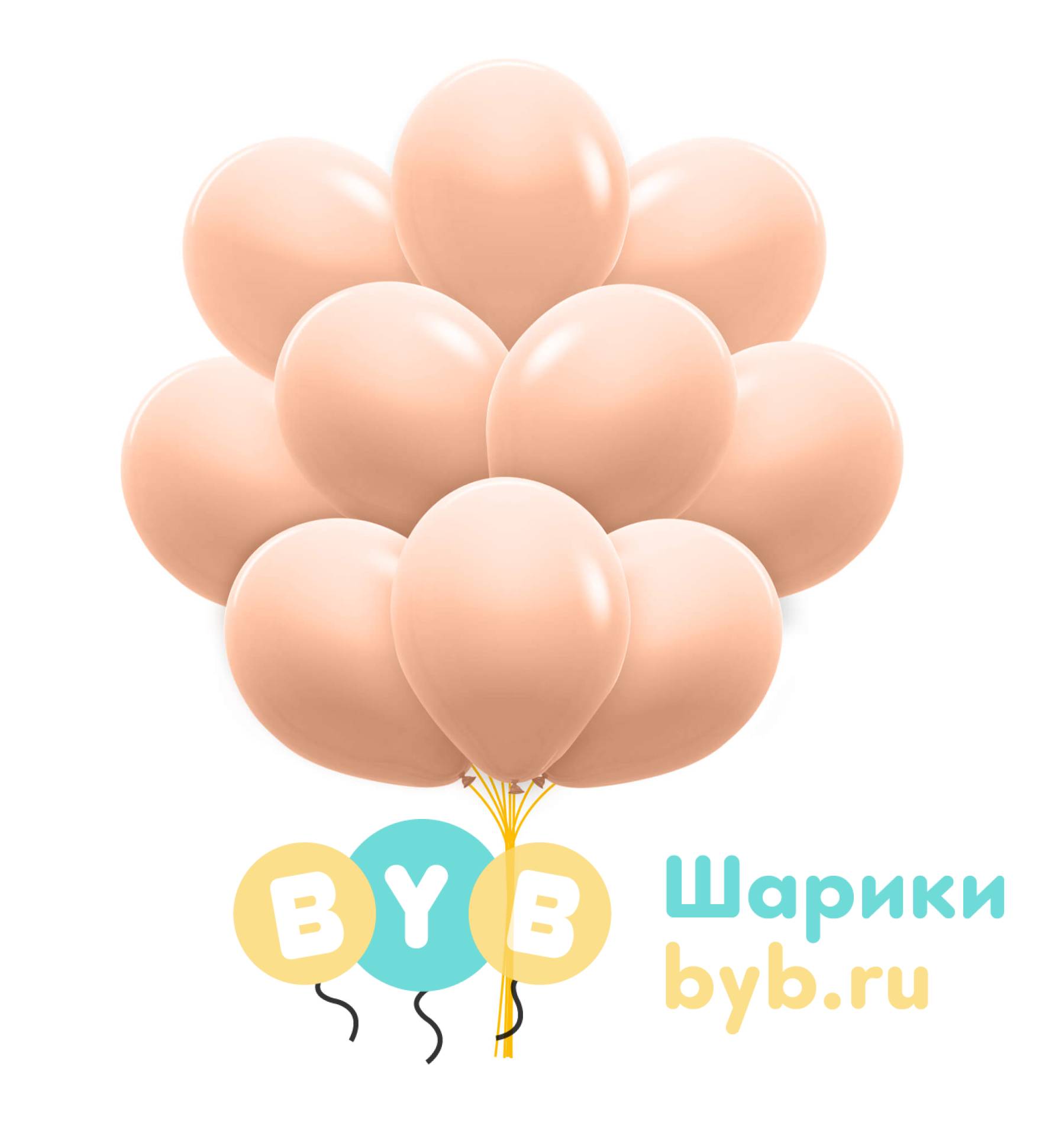Облако шаров персиковые (пастель)