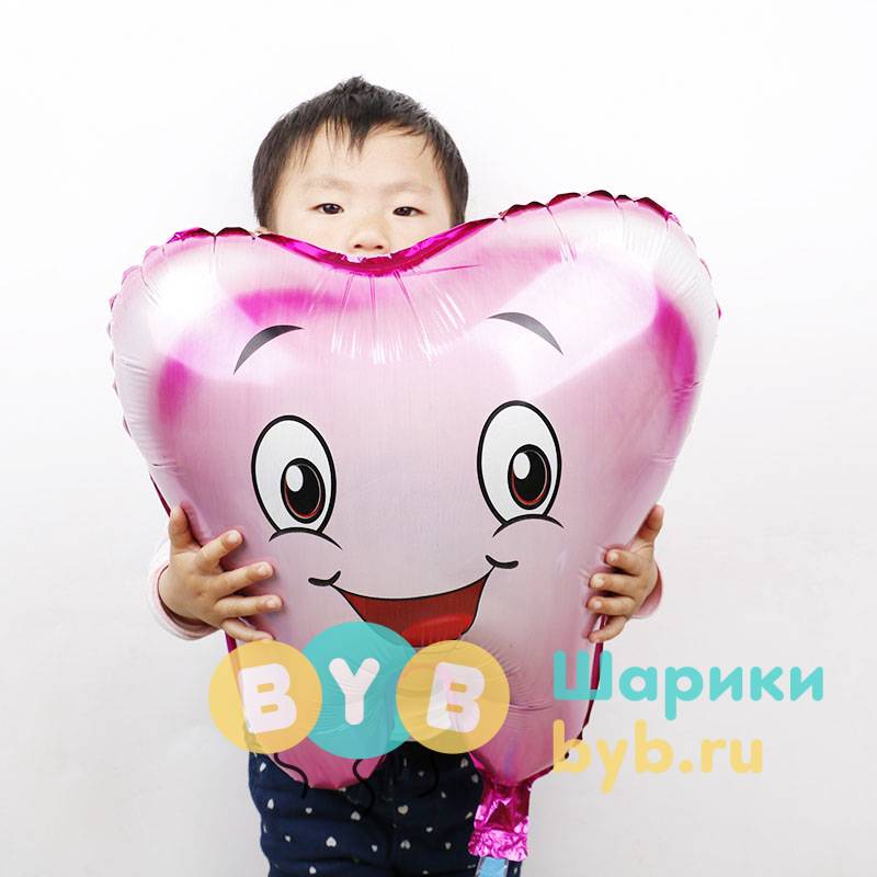 Фольгированный шар "Зубик" розовый