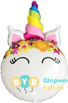 Шар фольгированный "Цветочный единорог"