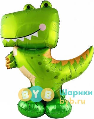 Шар фольгированный "Динозавр" фигура на подставке