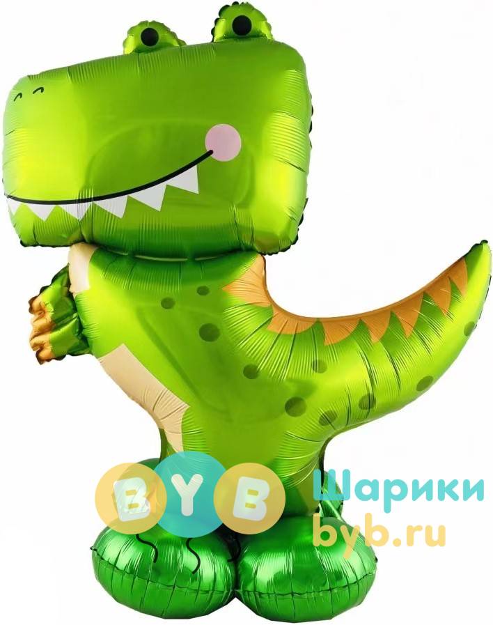 Шар фольгированный "Динозавр" фигура на подставке