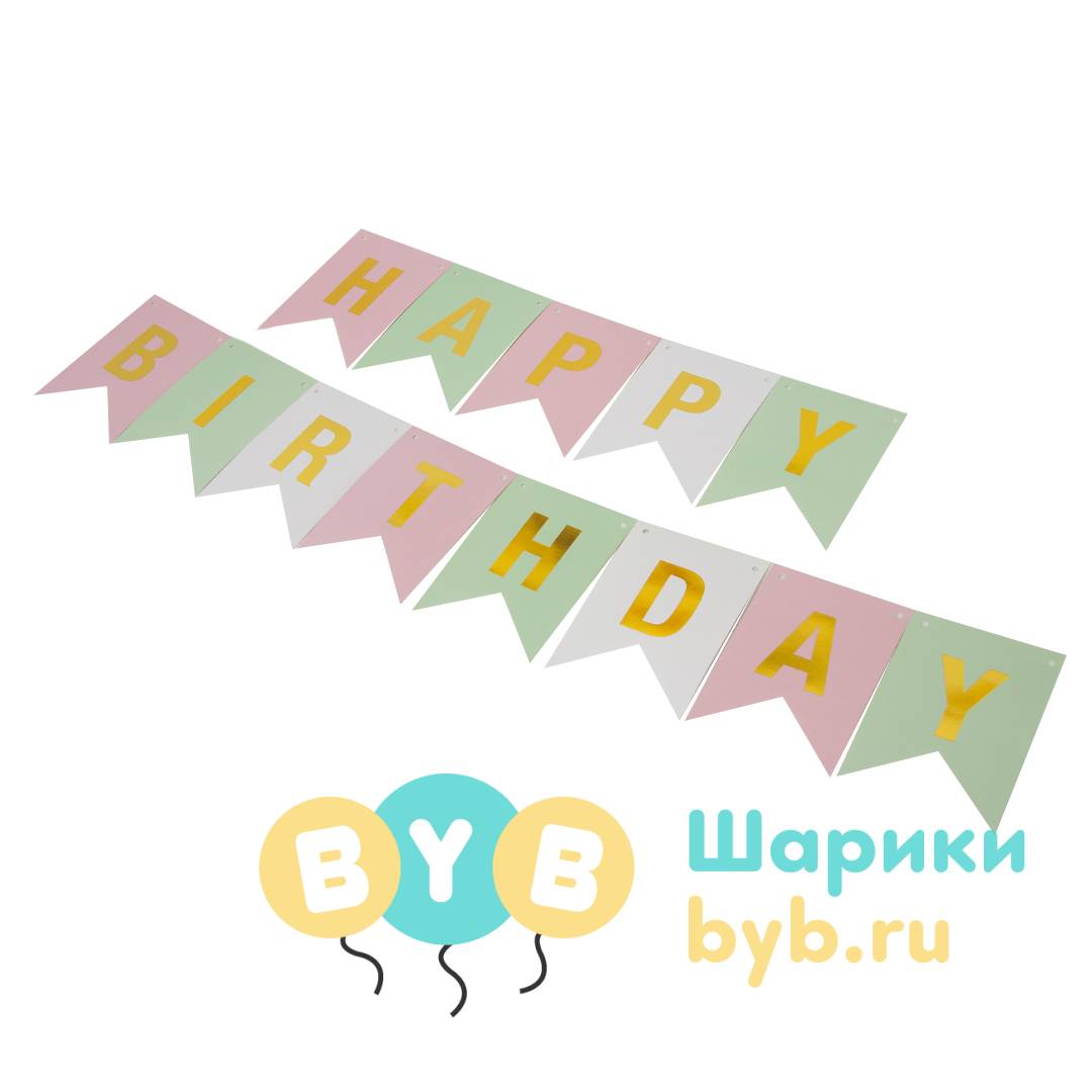 Гирлянда флажки "Happy Birthday"