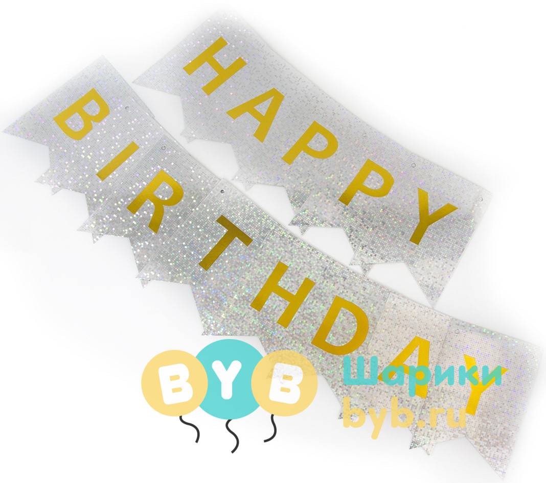 Гирлянда флажки "Happy Birthday"