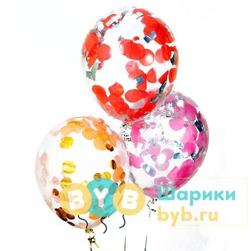 Шары с конфетти "Ассорти"