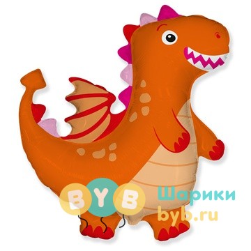 Шар фольгированный "Дракон оранжевый"