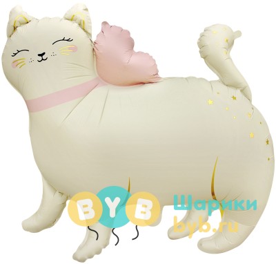Шар Фигура "Кошечка с бантом, Сатин"