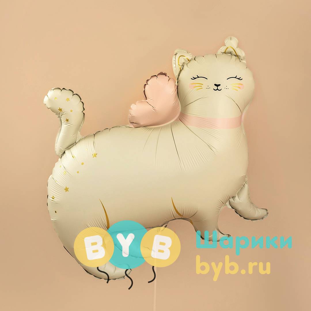 Шар Фигура "Кошечка с бантом, Сатин"