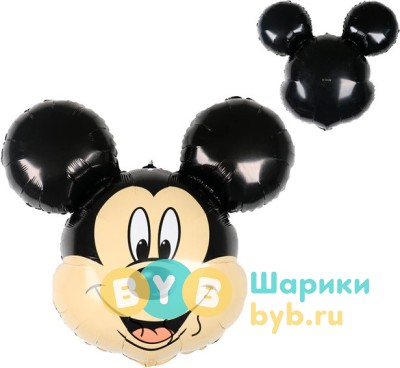 Шар фольгированный "Голова, Микки Маус"