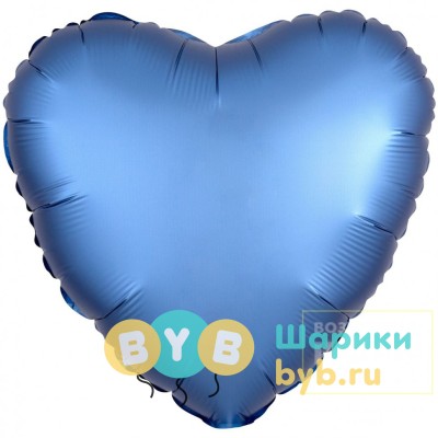Шар фольгированный лазурь сердце 46 см