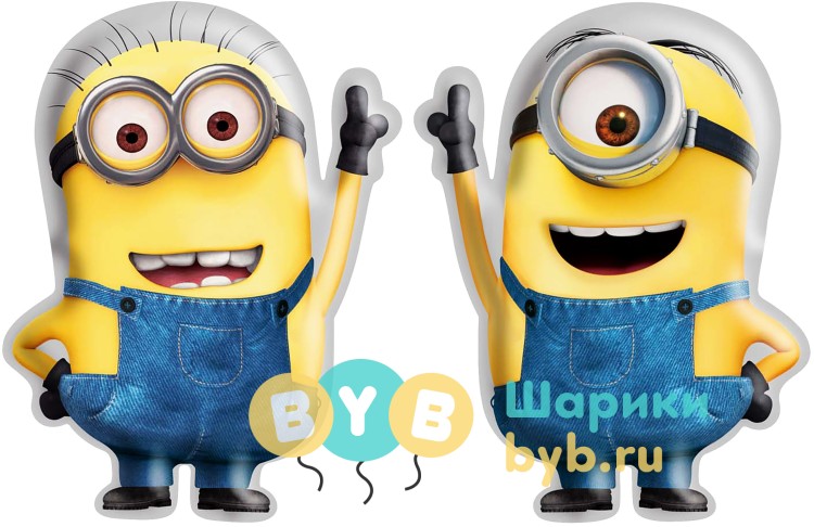 Шар фольгированный "Банановые человечки" две стороны