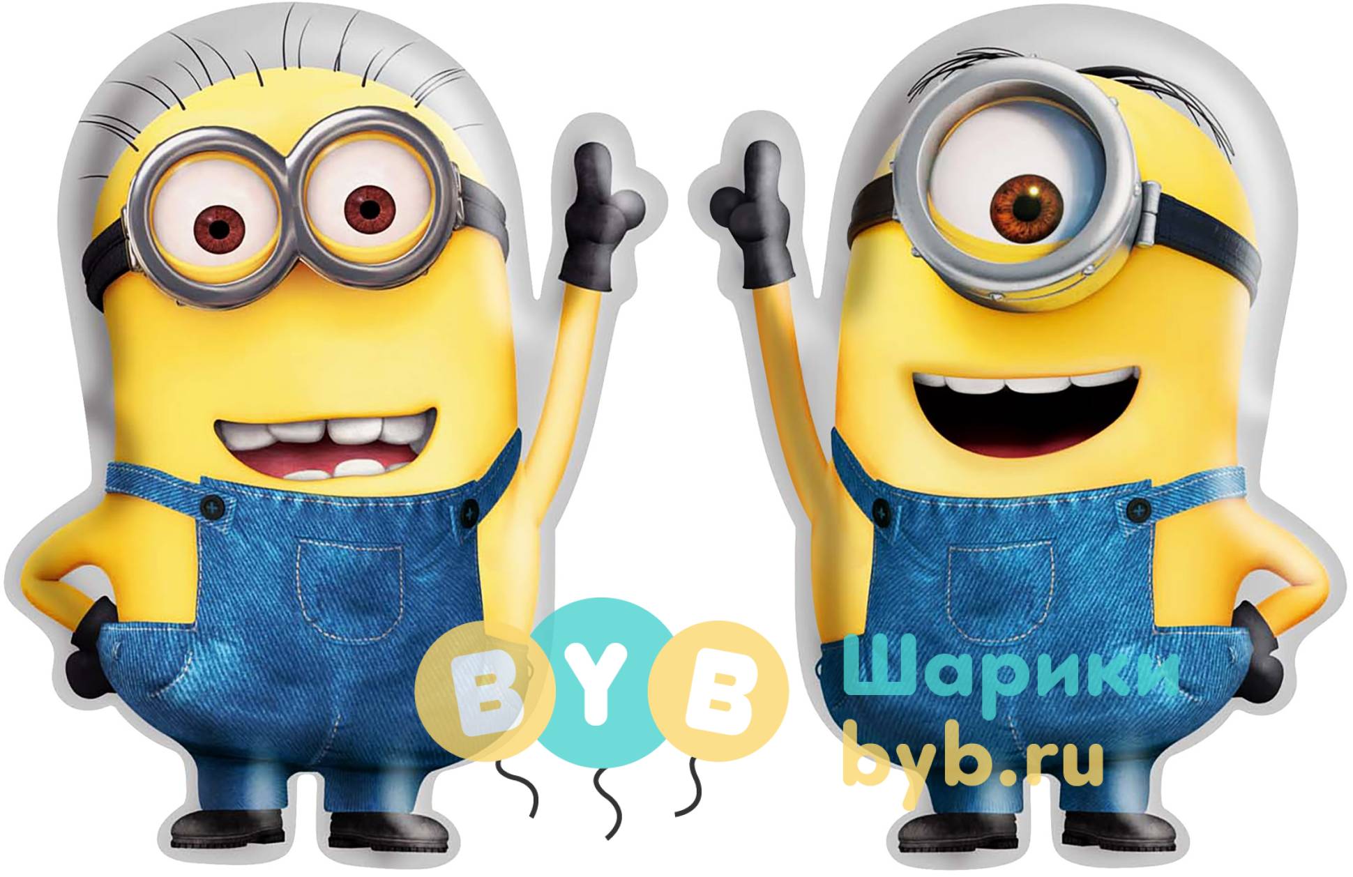 Шар фольгированный "Банановые человечки" две стороны