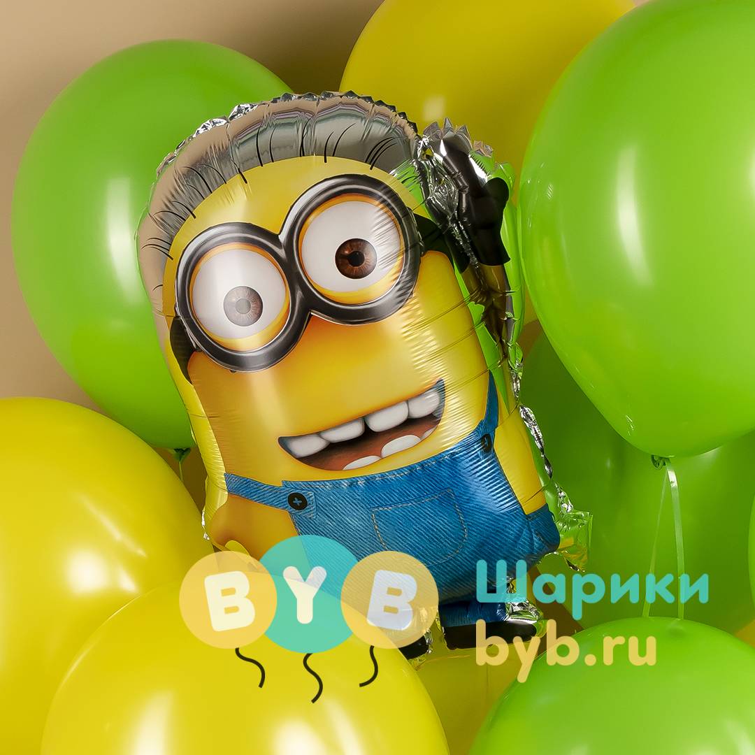Шар фольгированный "Банановые человечки" две стороны