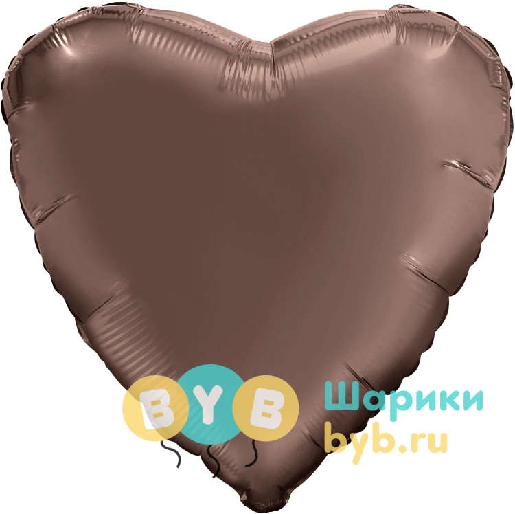 Шар фольгированный "Сердце большое"  76 см, какао