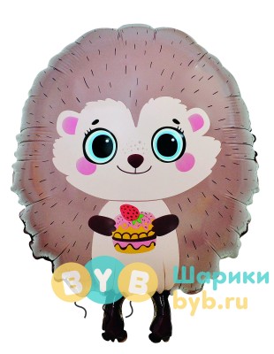 Шар фольгированный "Ежик с кексиком"