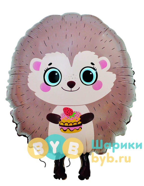 Шар фольгированный "Ежик с кексиком"