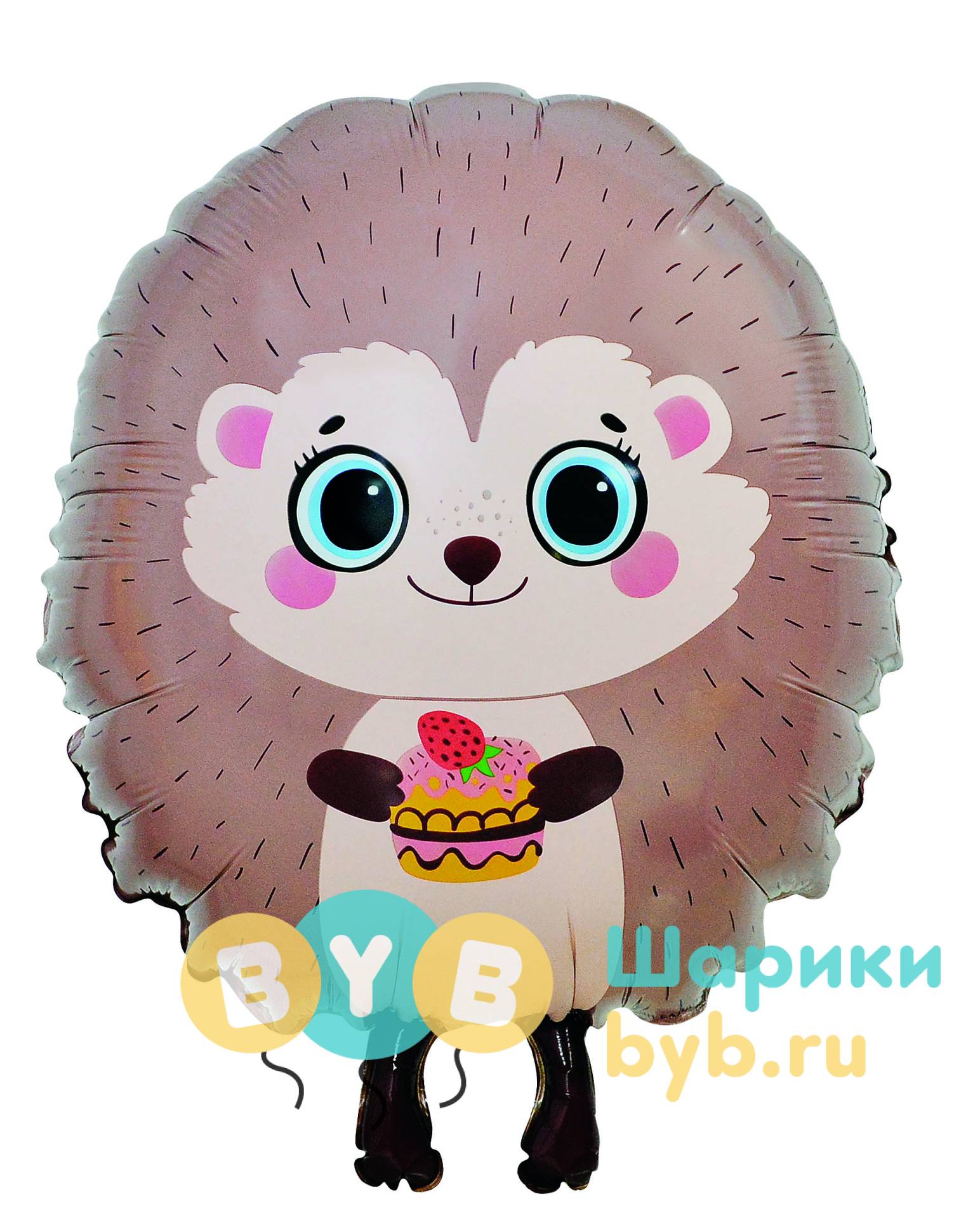 Шар фольгированный "Ежик с кексиком"