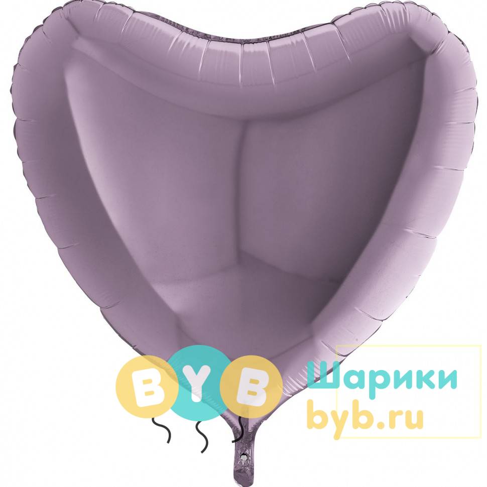 Шар фольгированный лиловое cердце 46 см