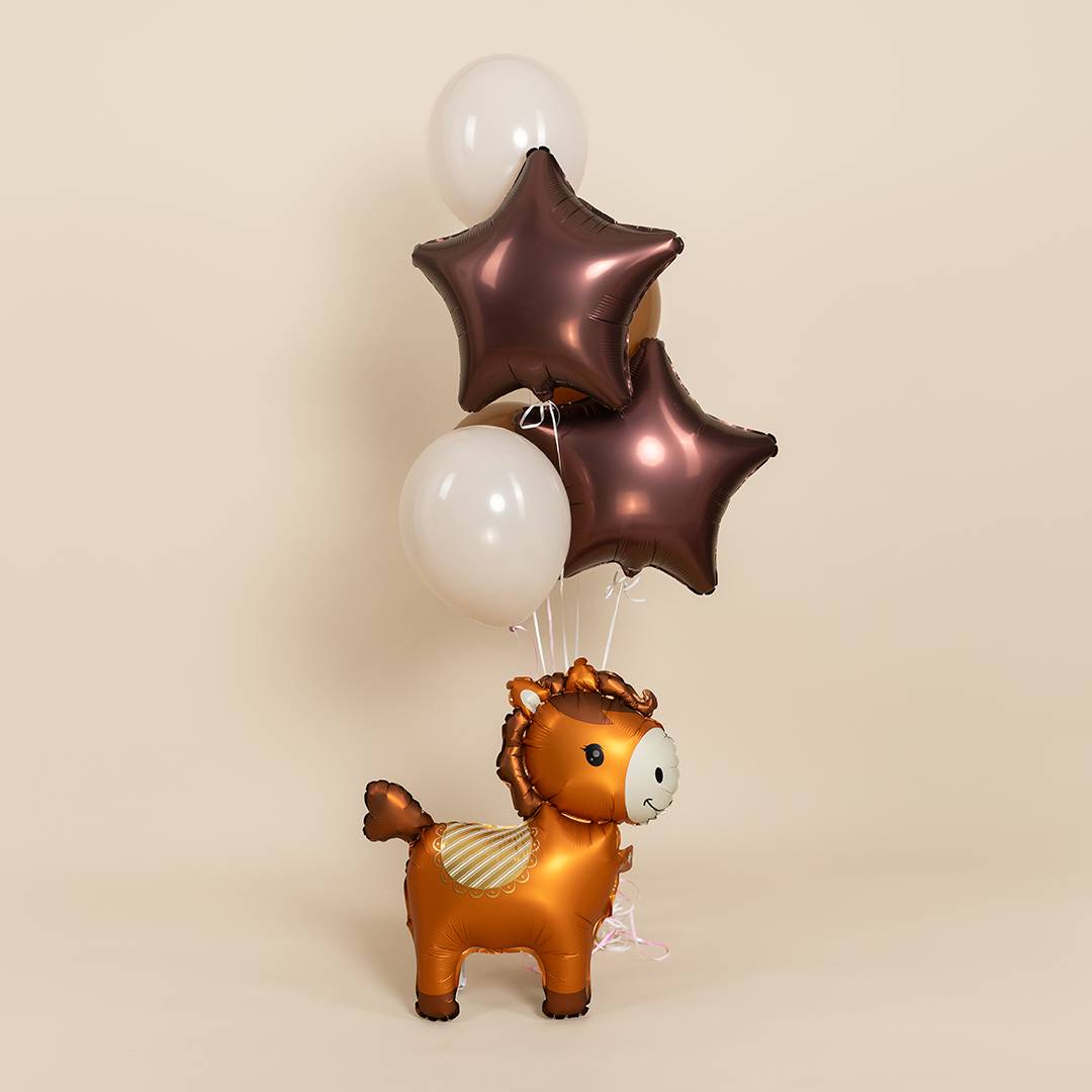 Шар 3D Фигура, Лошадка, Коричневый