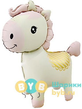Шар 3D Фигура, Лошадка, Кремовый