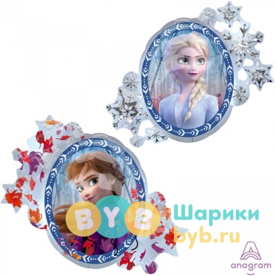 Шар фольгированный двусторонний "Холодное сердце. Анна и Эльза"