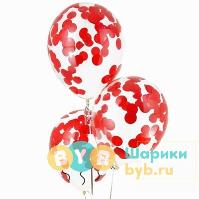 Шары с конфетти "Лепестки роз"