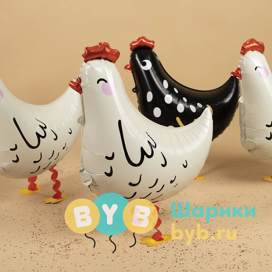 Ходячая Фигура "Курица" Белый, черный