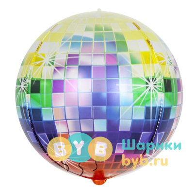Шар фольгированный "Сверкающее диско сфера 3D"