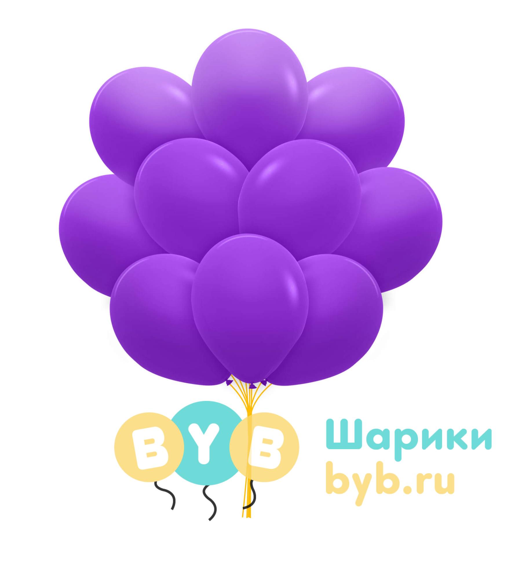 Облако шаров фиолетовые (пастель)