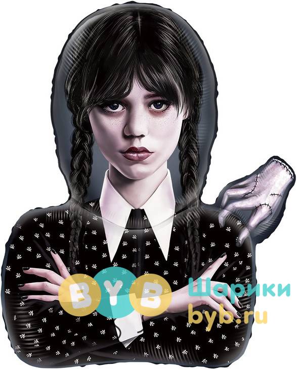 Шар фольгированный "Мрачная стори, Уэнсдей"