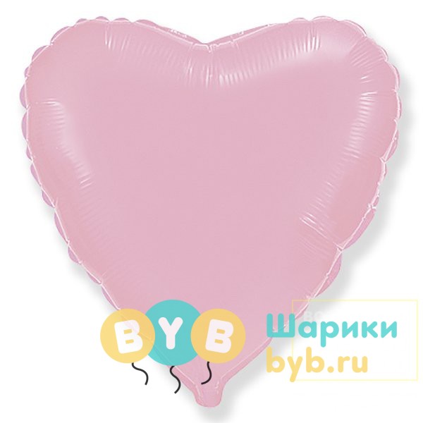 Шар фольгированный нежно-розовое сердце 46 см