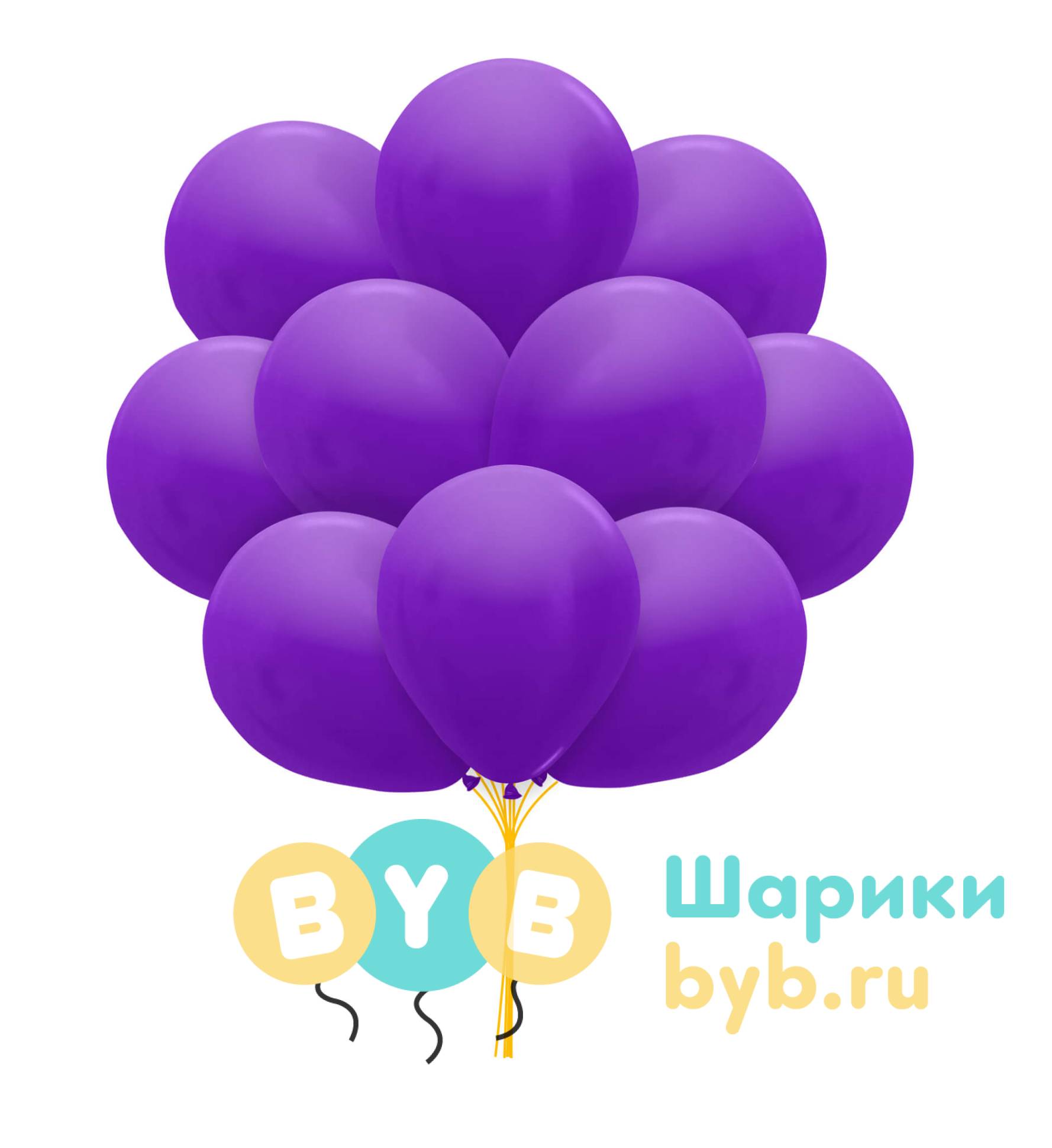 Облако шаров фиолетовые (металлик)