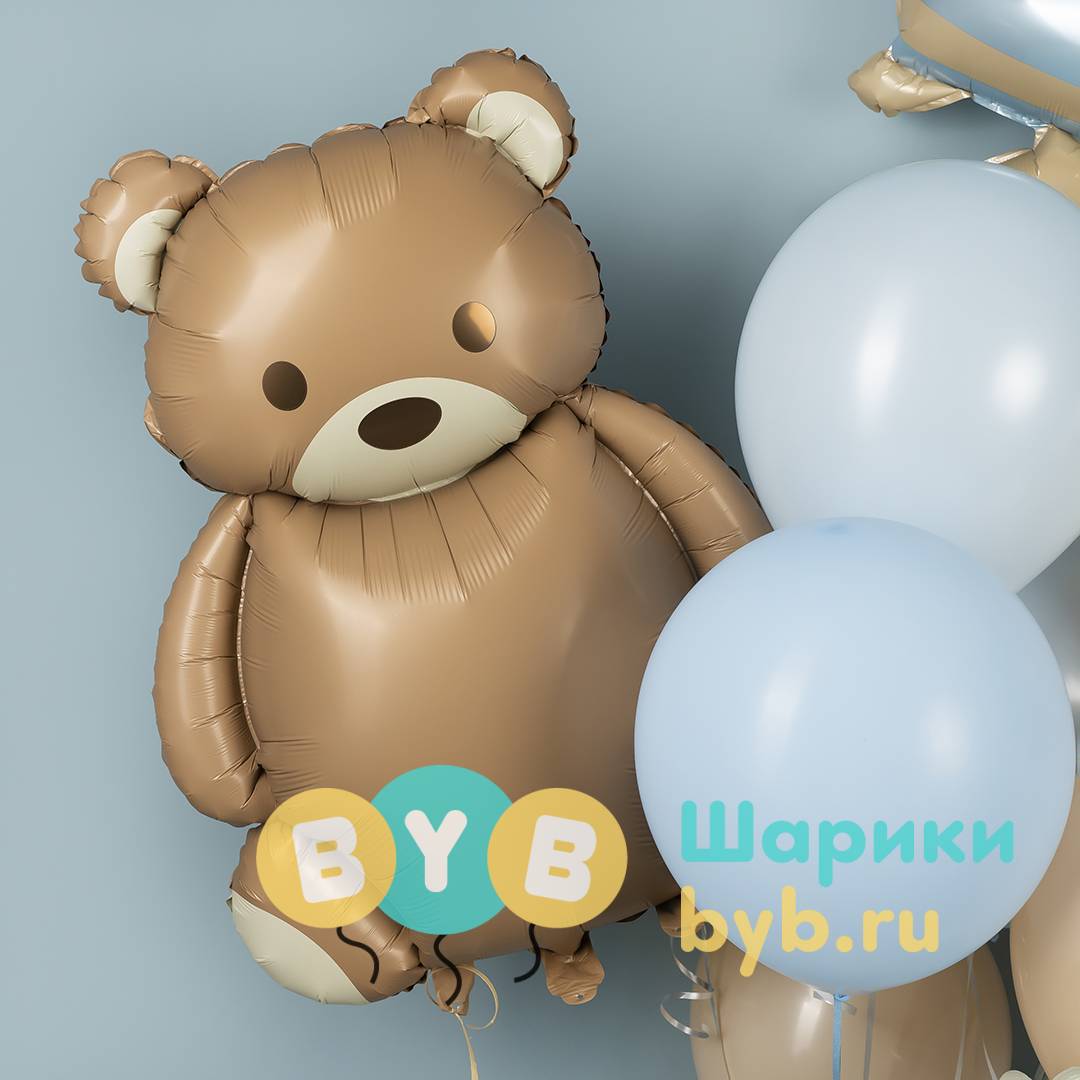 Шар фольгированный "Мишка, Сатин"