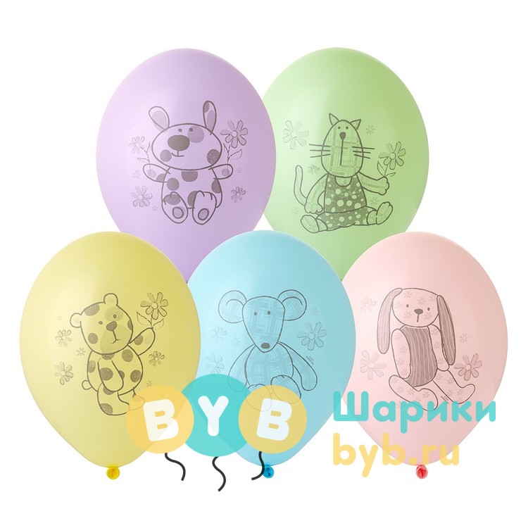Шар латексный "Зверюшки-Игрушки"