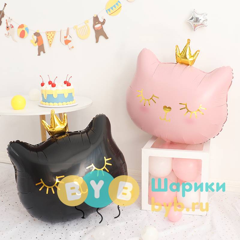 Шар фольгированный "Котенок принцесса"