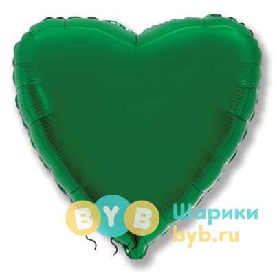 Шар фольгированный "Сердце большое" 81 см зеленый