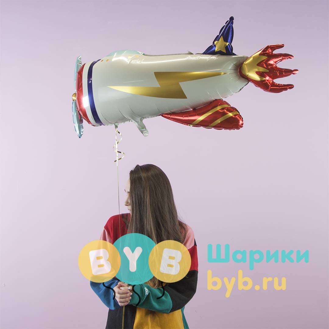 Шар фольгированный "Самолет ретро"