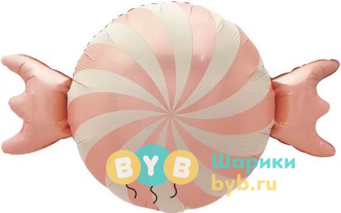 Шар фольгированный "Конфета, Розовый, Сатин"