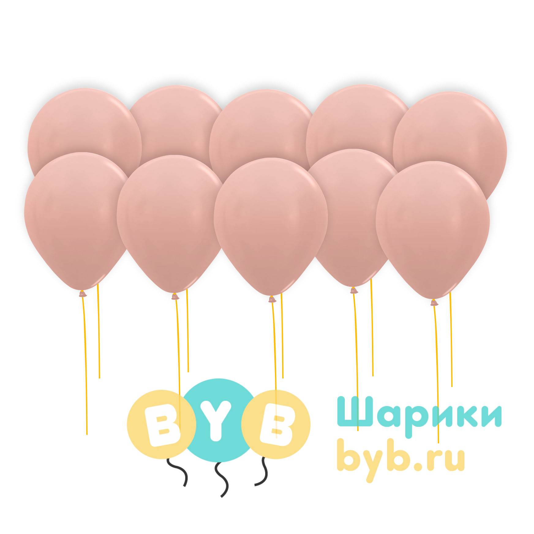 Шары под потолок розовое золото (металлик)