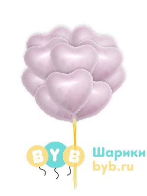 Облако из шаров Сердца Розовые