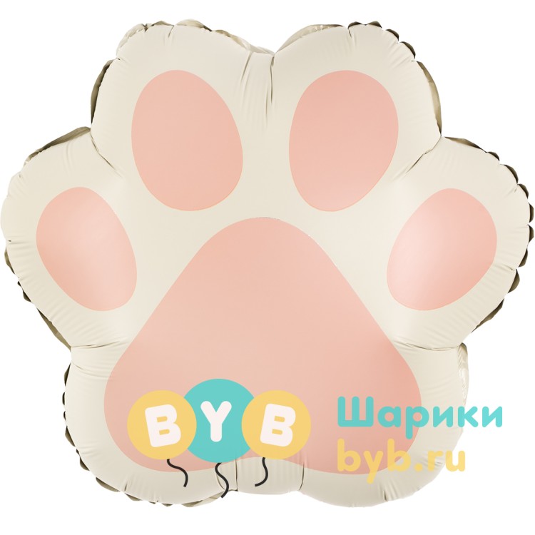 Шар фольгированный "Лапка, сатин"