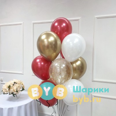 Фонтан из 12 латексных воздушных шаров